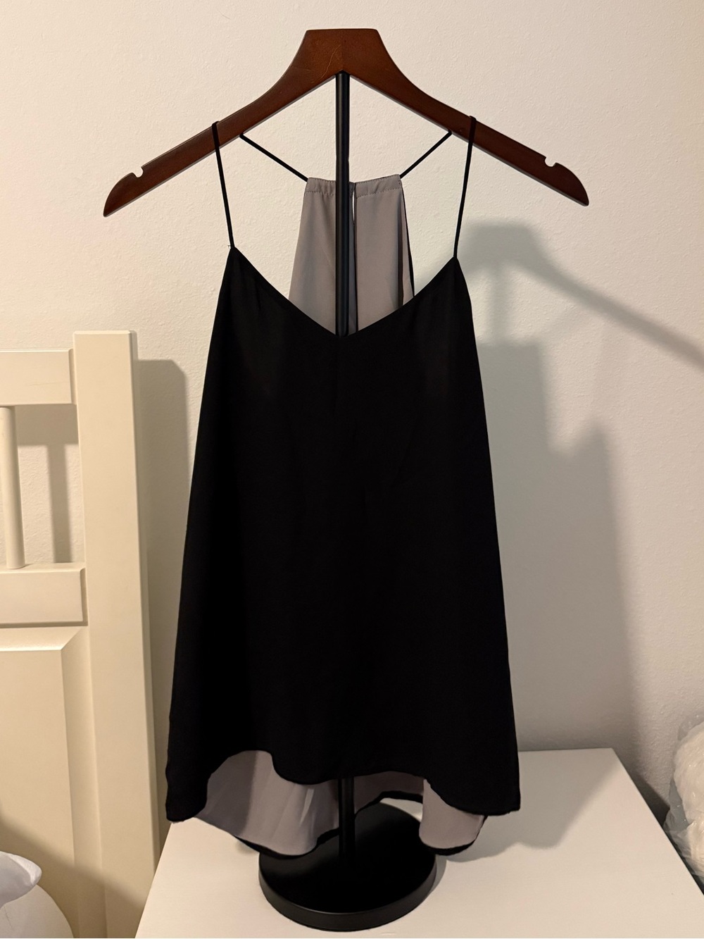 Express Reversible (Black and Gray) Double-Layer Spaghetti Strap Tank